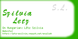 szilvia letz business card